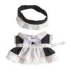 Niannyyhouse 10cm Plush Clothes Maid Outfit Headwear Apron Dress Cotton Doll Accessories Dress-Up (Black)