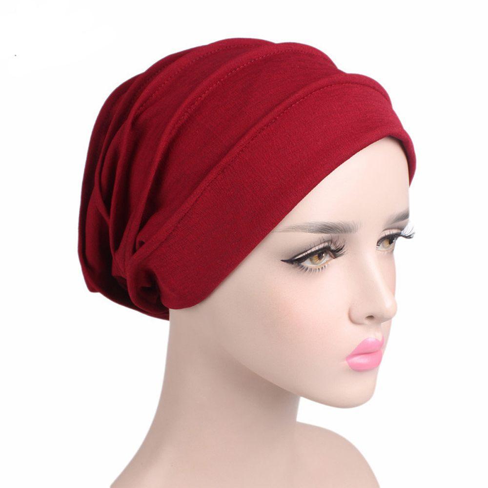 Caps Cotton Headscarf Solid Color Chemotherapy Cap Muslim Hijabs Women Head Wrap Turban Beanie Cap