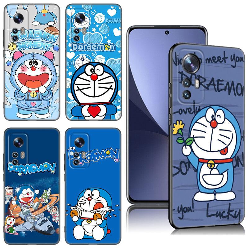 Cartoon Anime Doraemon Black Phone Case For Xiaomi Mi 9 SE 8 10 10T 11 12 13 Lite 9T 11T 12S 12T 13T 14 Pro 5G NE 11i 12X