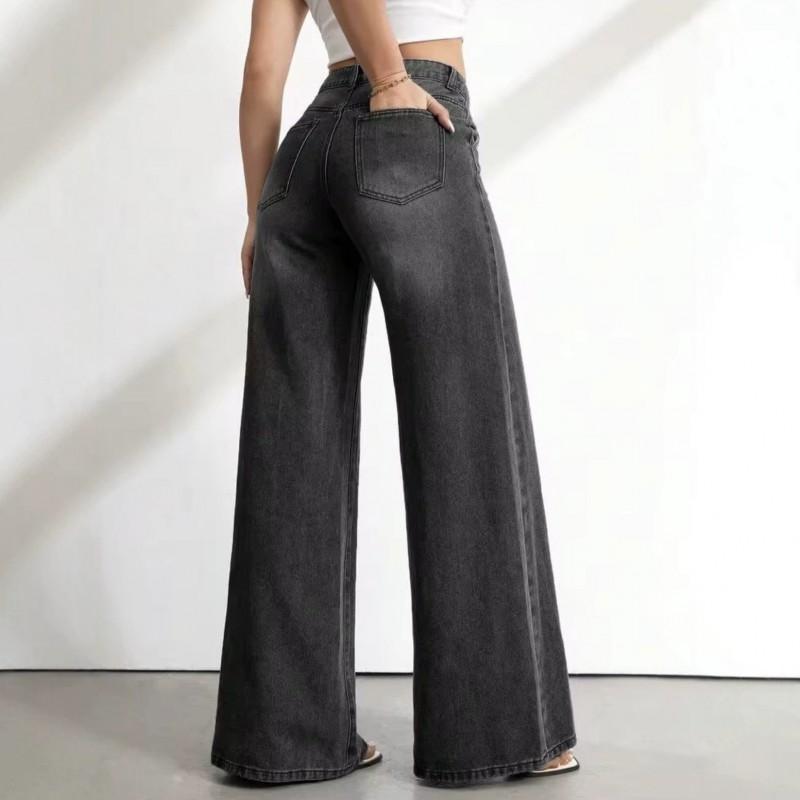 Womens High-Waist Straight Leg Wide Fit Denim Jeans Loose Comfortable Street Style Cotton Blend Fall 2026