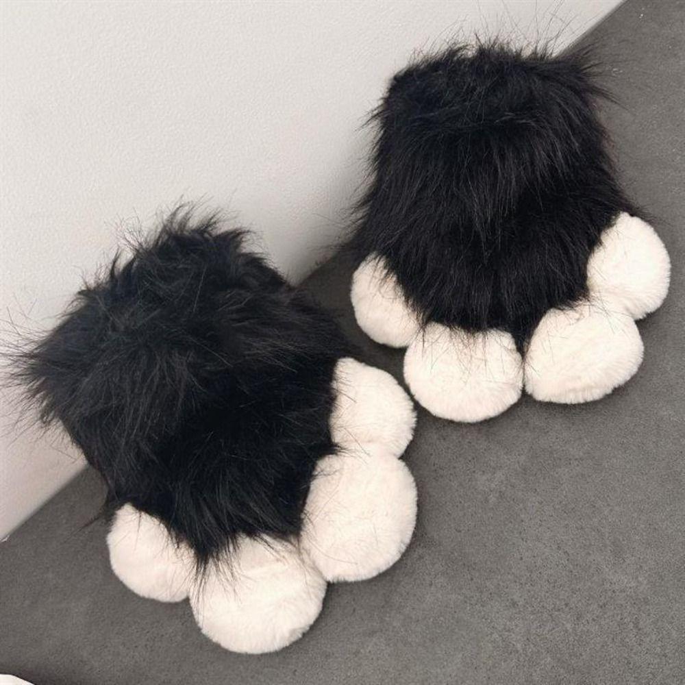 Fashion Cartoon Cosplay Costume Gloves Squeaky Kig Fursuit Kigurumi Plush Cat Paw Gloves Furry Warm Cosplay Props Gifts