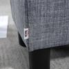 Linen Fabric Footstool Ottoman Cube with 4 Plastic Legs, Grey
