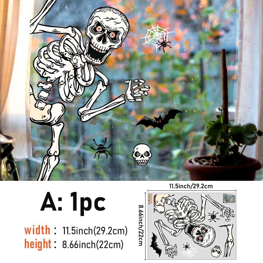 Halloween Self-Adhesive Glass Sticker Window Sticker Style Wall Sticker Door Sticker Diy Horror