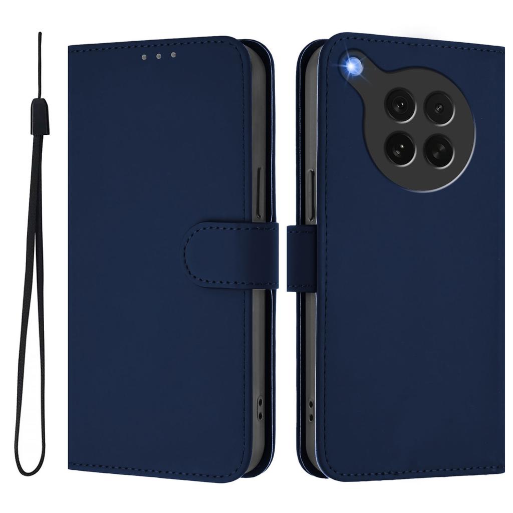 For Oppo Find X8s 5G Case Solid Color Wallet Leather Phone Cover with Strap