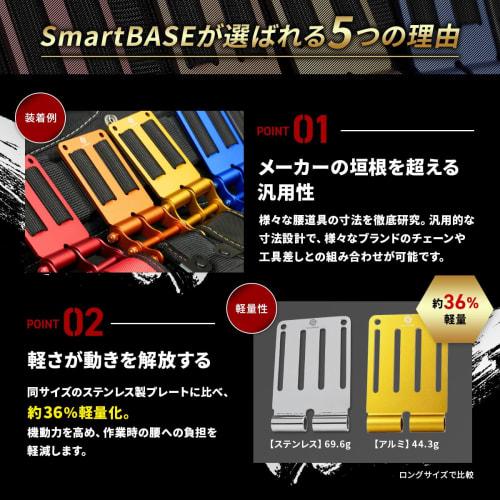 SmartBASE SmB-ALU15L (Оникс Черный, Длинный размер) - Полностью обработанная алюминиевая петля для ремня с крепежной фурнитурой для кастомизации поясных инструментов, легкая, Hi