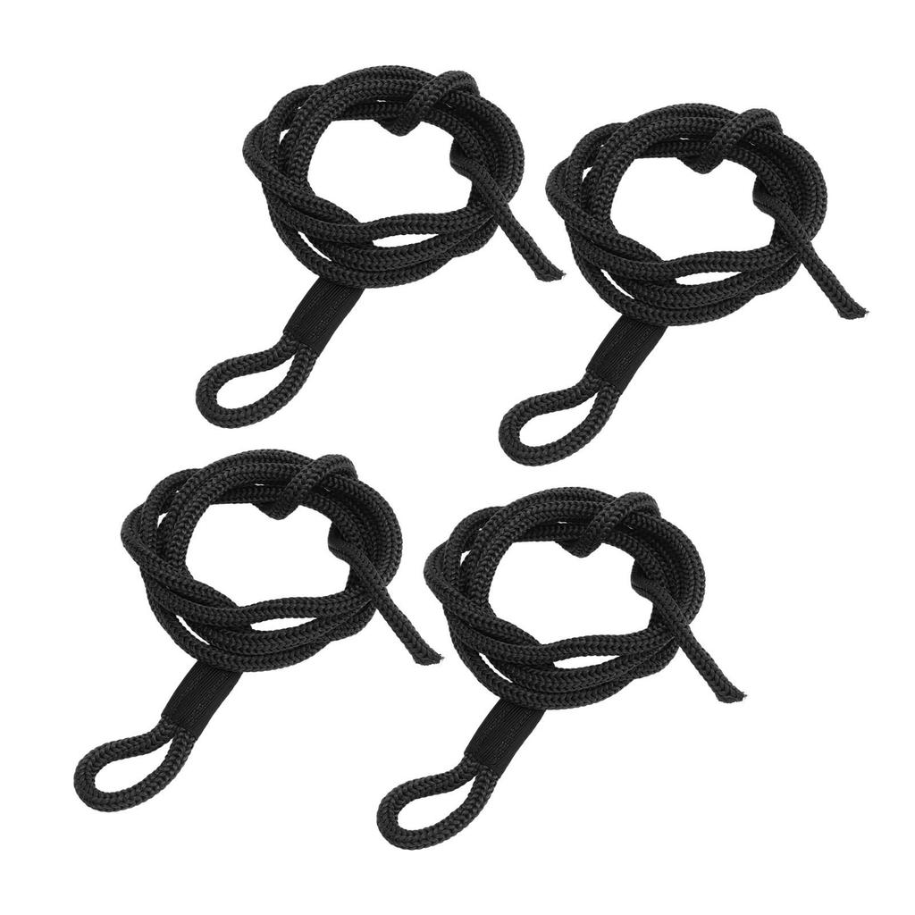 4 шт. Швартовы 1,5 м длиной Высокопрочный полиэстер Износостойкость Швартовы для лодки Морские Черные