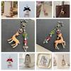 Floral Deer Key Chain Miniature Animal Bag Charm Fawn Backpack Decor Flocked Pendant  Wallet