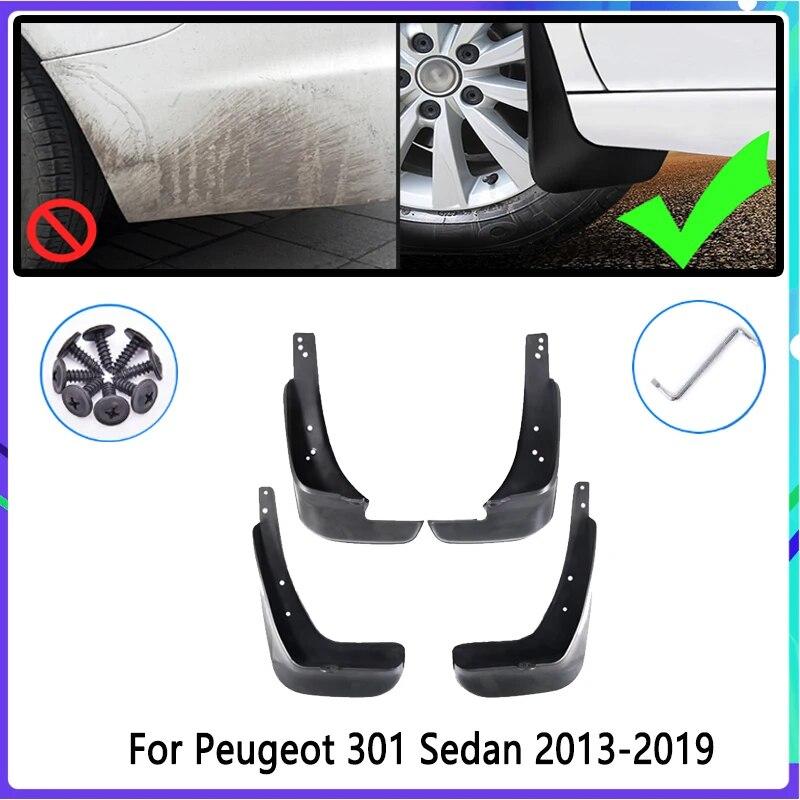 4 PCS Car Mud Flaps for Peugeot 301 2013~ 2014 2015 2016 2017 2018  Mudguard Splash Guards Fender Mudflaps Auto Accessories