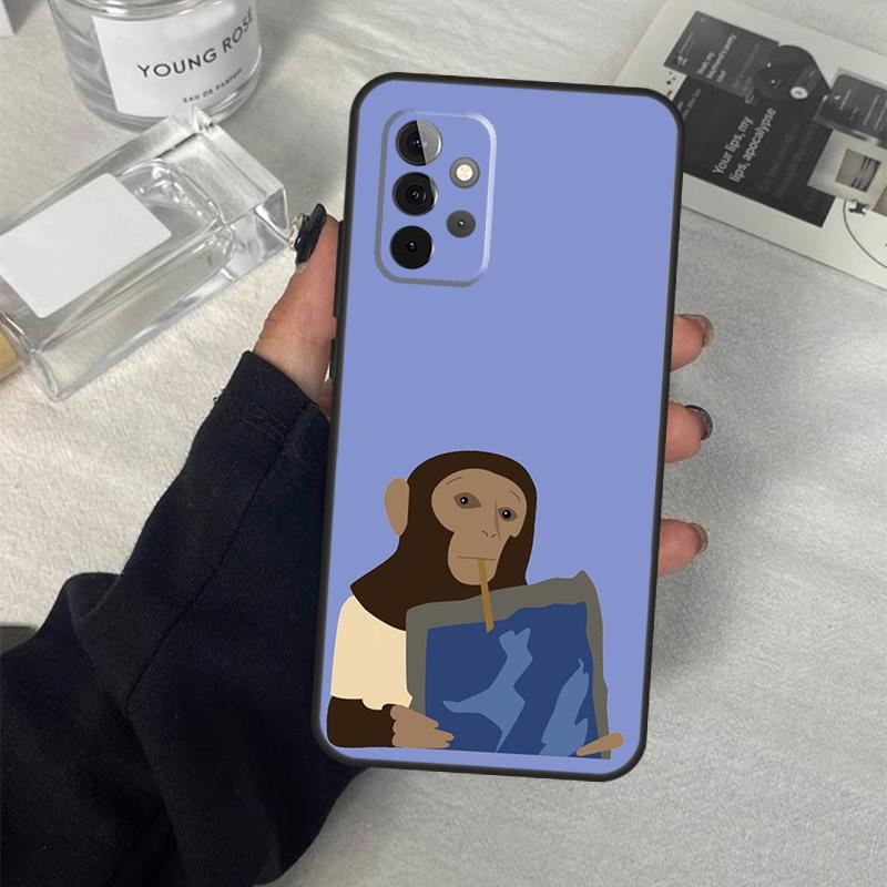 Чехол-мем 'Обезьяна пьет Капри' для Samsung Galaxy A54 A34 A24 A14 A53 A52 A13 A23 A33 A12 A22 A32 A42 A71 A51