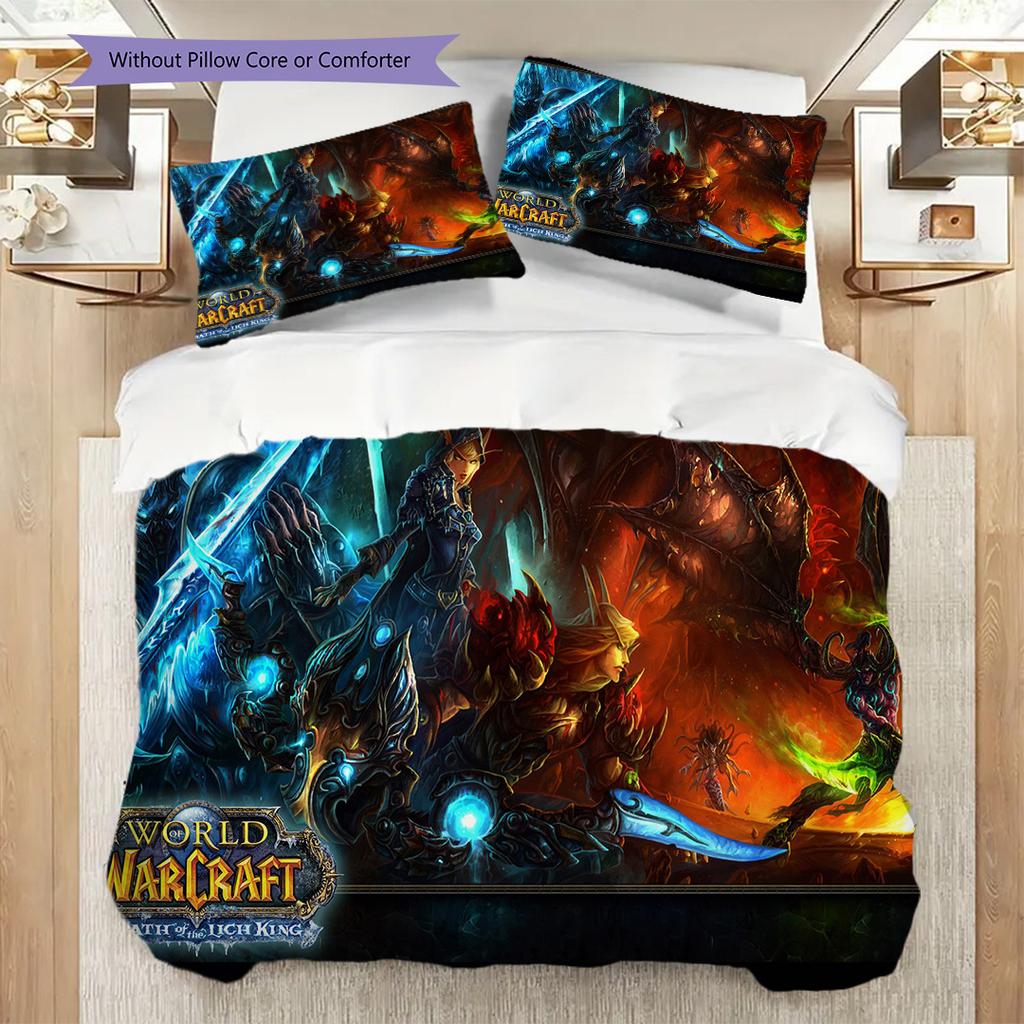 Epic Fantasy Battle Scene Bedding (1 * duvet cover + 2 * pillowcase, without core) 2D Flat Soft and comfortable Bedding set Christmas birthday gift