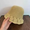 Sun Protection Women Sun Hat Wave Pattern Fisherman Hat New Knitted Fisherman Hat  Women's Spring