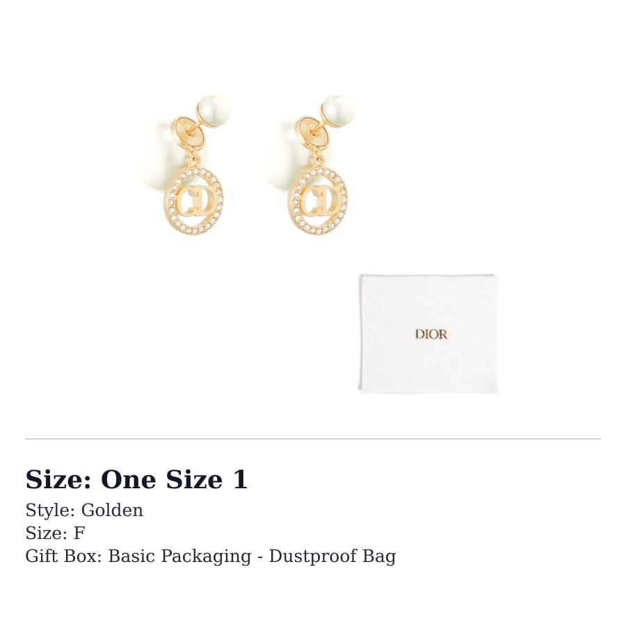 DIOR Refined Silver Gray Earrings Women's E1941TRICY-D03S