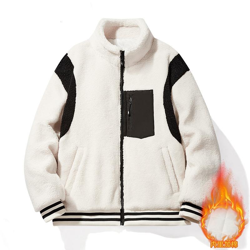 Lamb Wool Coat Winter New Men's Lamb Wool Stand-up Collar Thickened Coat