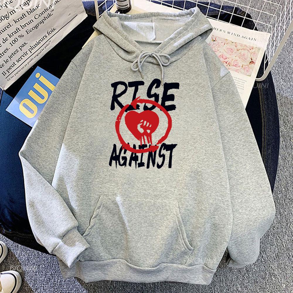 Heavy Mental Rise Against Hoodies Streetwear Unisex Winter Long Sleeve Casual Sweatshirts Women Clothes Hooded
