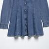 2025 Spring/Summer Women's Slim Fit Denim Lapel Long-Sleeve Dress