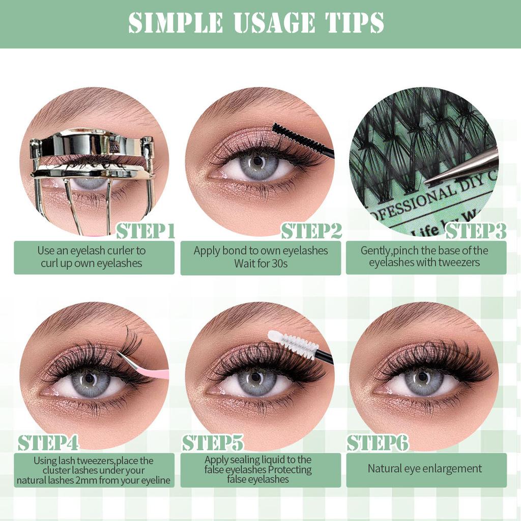 640 Tufts Diy Single Tufts Of False Eyelashes Natural Thick D-Song Segmented Grafting Eyelashes