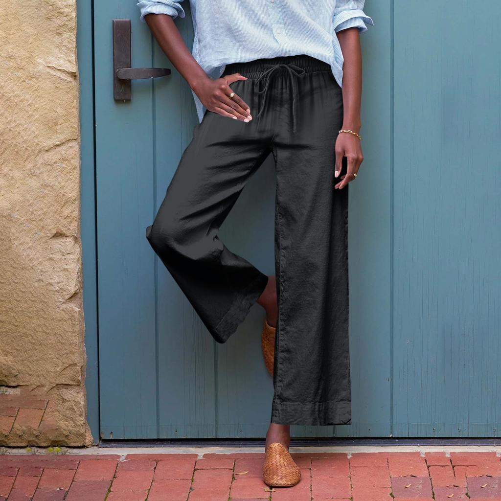 Women'S Sports Fitness Pants Casual Loose Elastic Jogging Pants Straight Wide Leg Pants Casual Pants Yoga Pants