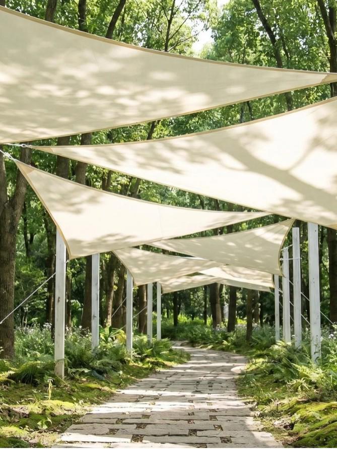 Waterproof Triangle Sunshade: Outdoor Decor Sun Protection Net for Scenic and Commercial Areas