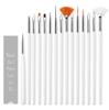 Набор кистей для ногтей: Набор из 15 ручек для рисования, резьбы и фототерапии