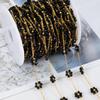 2Meters 1Meter Stainless Steel Black Crystal Flower Chains Natural Stone Beaded Chains for Necklace Earrings DIY Jewelry Making