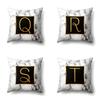 Полиэстеровая наволочка Домашняя Принт Мрамор Черный Золотой Наволочка 26 Английских Букв Наволочка