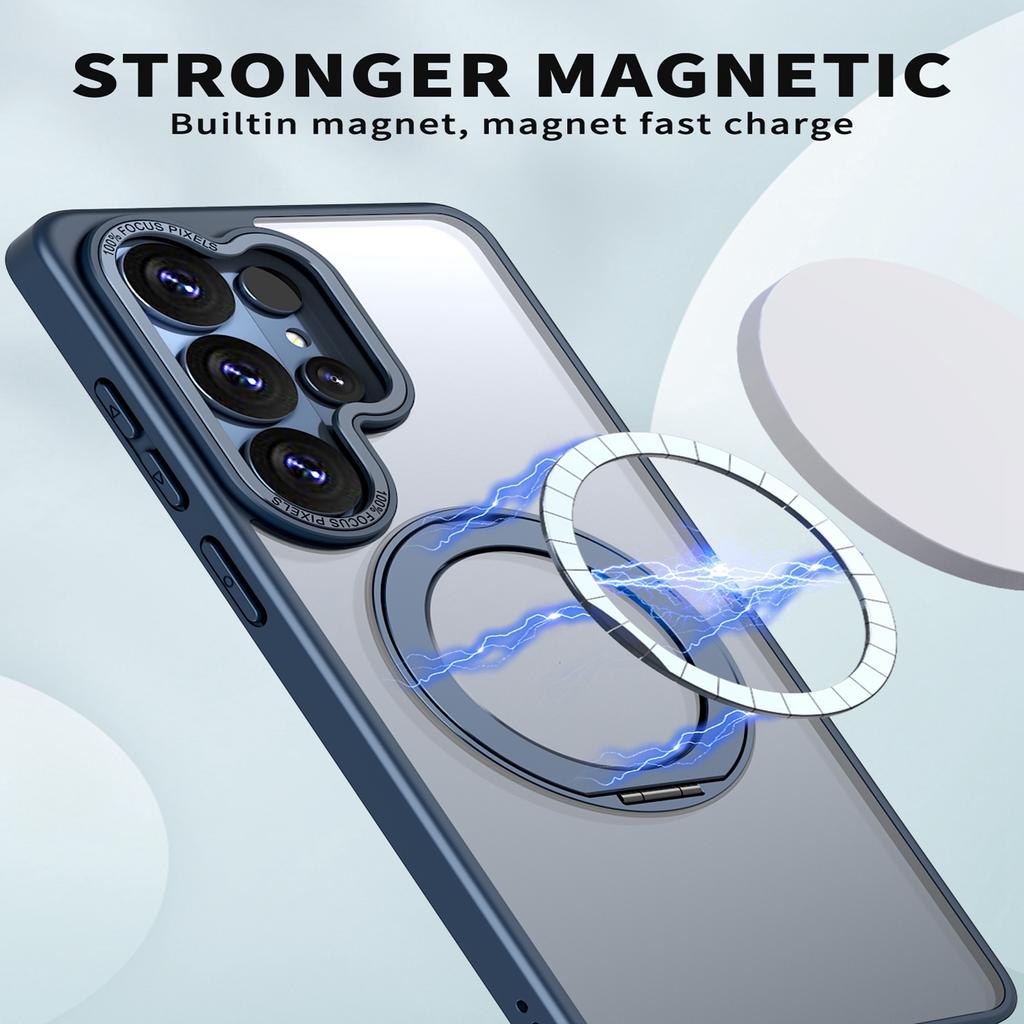 Чехол-подставка с вращением на 360° TPU для Magsafe PC для Samsung Galaxy S26 Ultra Plus S25 S24 ultra plus FE S25 Edge Металлическая крышка-держатель