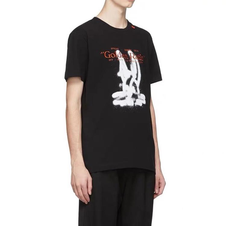 Off-White Футболка свободного покроя Harry The Bunny, черная, мужская, уличная, OMAA027R201850091001