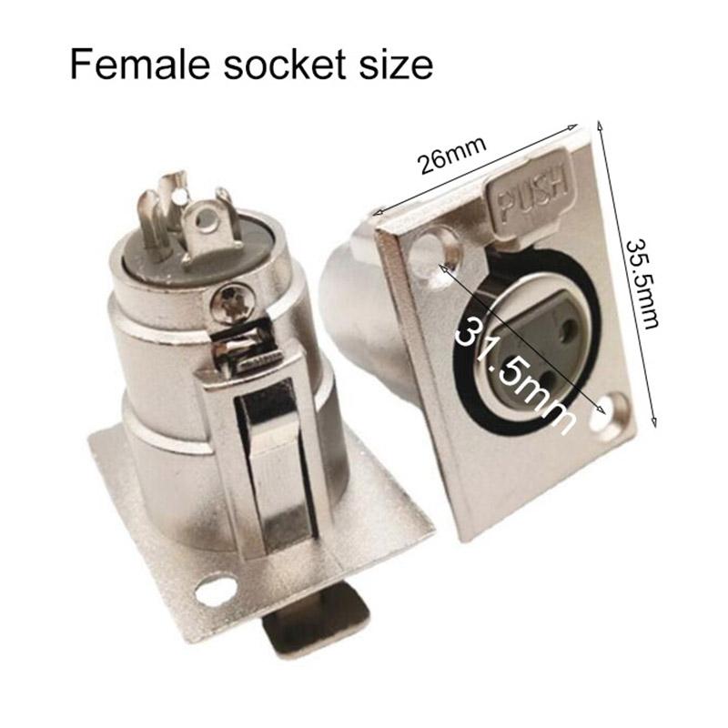 XLR 3-контактный разъем «папа» и «мама» для монтажа на панели Разъем питания на корпусе Тип гнезда Корпус квадратной формы Металл для подключения гарнитуры