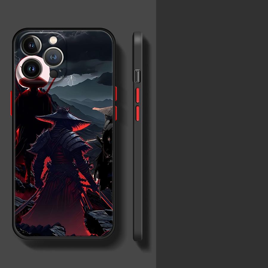 Крутой чехол для телефона с аниме-самураем для Apple iPhone 15 16 Pro XS Max 16e 13 14 Plus XR SE 7 8 12 11 Pro plus Матовый