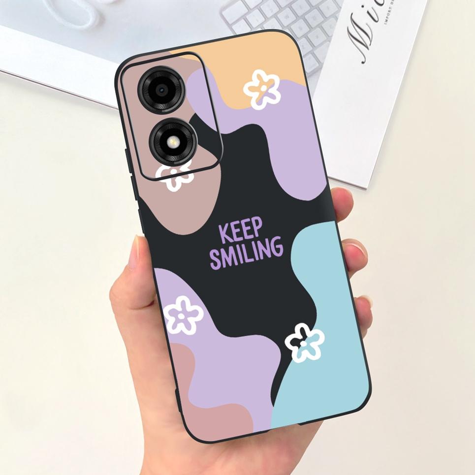 For Moto E14 Motorola Funda Case Cool Cartoon Luxury Painting Phone Case On Motorola E14 4G 6.56" Back Cover Soft Black Silicome