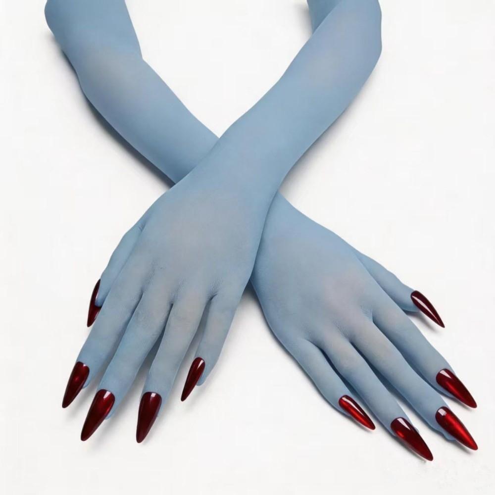 Breathable Halloween Dress Gloves Sheer Ultra-Thin Gloves Gift Cosplay Gloves Stage Wear