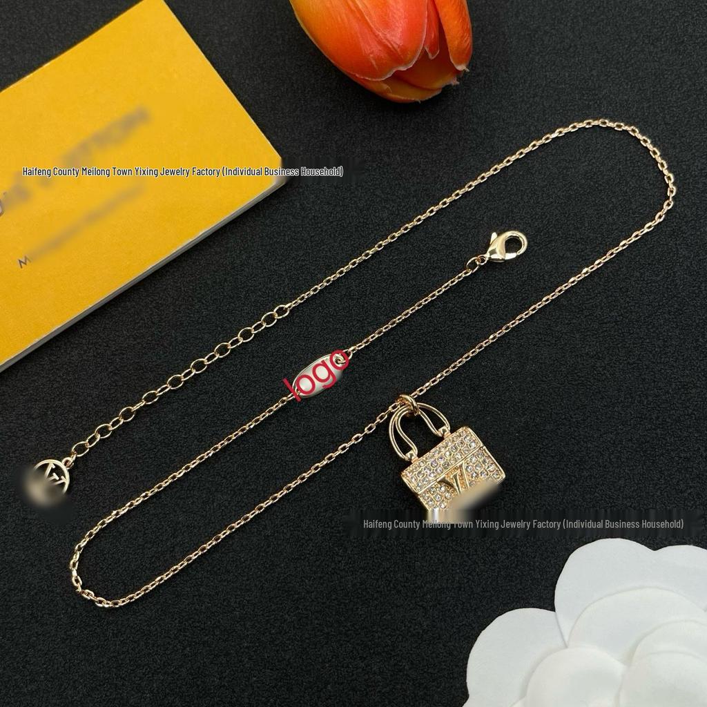 Seiko L Сумка Ожерелье - Классический Корейский Стиль, Простая Роскошь Полный Бриллиант Ключичный Подвес