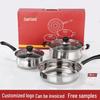 Stainless Steel Thickened Double-Ear Soup Pot (22/24/26cm) with Double Bottom and Gift Box
