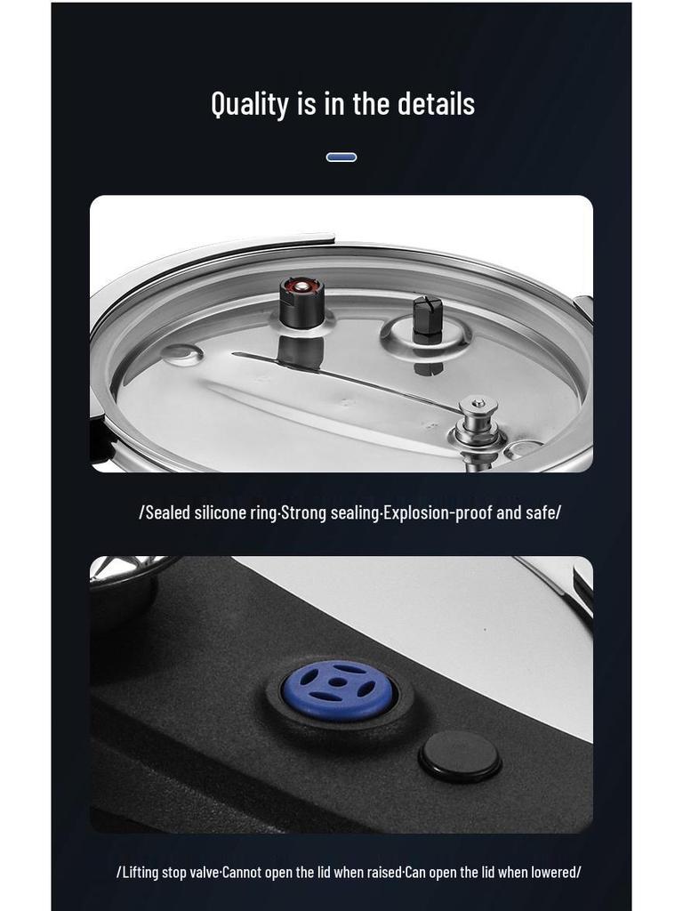 304 Трехслойная сталь Толстая скороварка - Большая вместимость, Взрывобезопасная конструкция для газовой и индукционной готовки