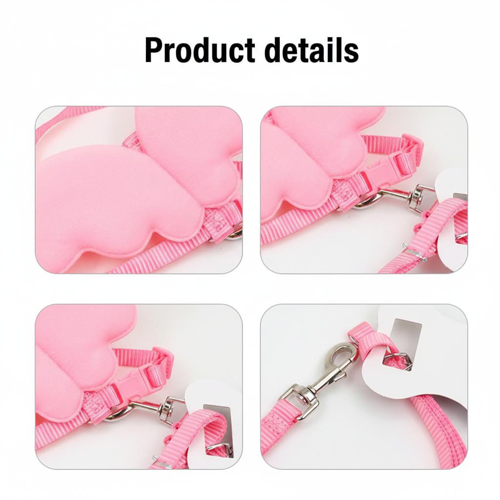 Duck Harness Leash for Pets Chest and Back Design Breathable Material Suitable for Summer Walks