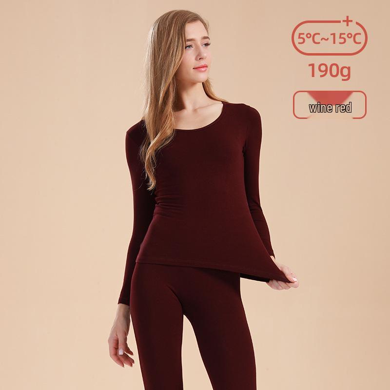 Унисекс Хлопковый Комплект Теплого Белья Облегающего Кроя с Круглым Вырезом - Большой Размер, Осень/Зима