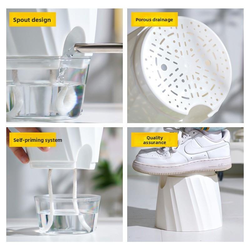 Thickened transparent self-watering green plant pot for home use, suitable for lazy people, high-end indoor green plant vessel