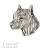 American Staffordshire Terrier, Amstaff I  - Silver-plated dog brooch, elegant pin, jacket lapel decoration by Art-Dog brand