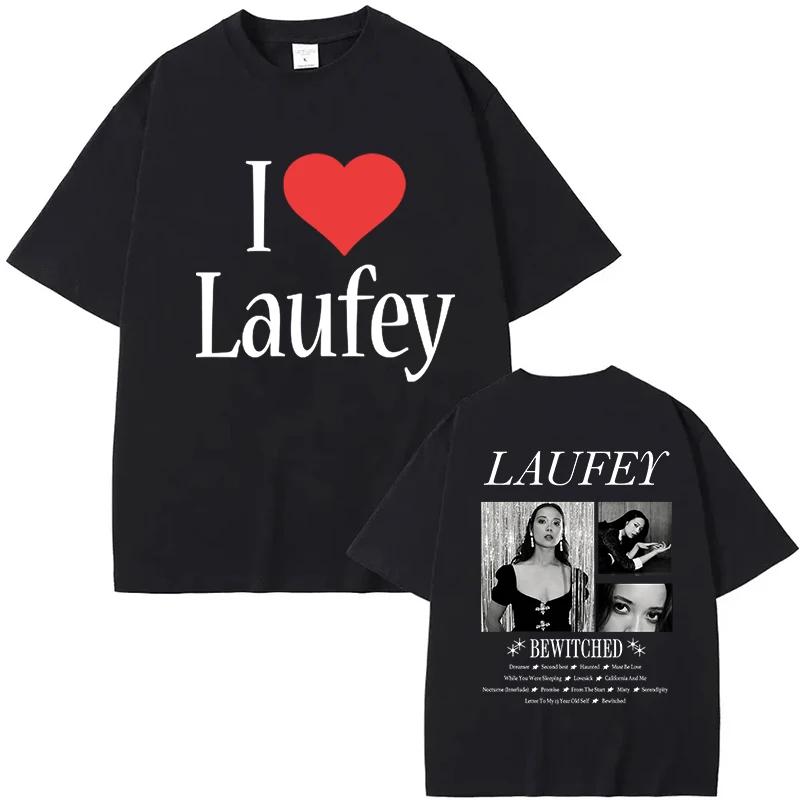 Футболки I Love Laufey The Bewitched Tour Merch Альбом Bewitched Crewneck Короткий рукав Уличная одежда Унисекс Женские футболки Модная одежда
