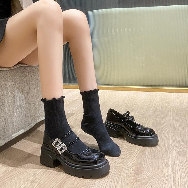 Fashion Soft Soles Women Shoe Comfortable Japanese Thick Soled Leather Shoes Women Spring Autumn New 2024 British Style Shoes for Women