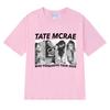 Новые футболки с принтом Tate Mcrae World Tour 2025 Унисекс Женские винтажные Укороченные футболки с коротким рукавом Унисекс черные 100% хлопок Топы