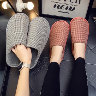 [] Зимние хлопковые тапочки домашние комнатные домашние нескользящие бесшумные с мягкой подошвой домашние хлопковые тапочки