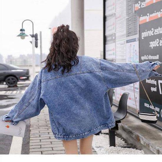 Джинсовая куртка женское джинсовое пальто бойфренда уличная одежда Harajuku винтажное осеннее базовое пальто верхняя одежда