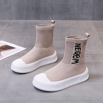 Легкая вязаная женская обувь весна и лето обувь с высоким верхом универсальная дышащая вязаная повседневная женская обувь