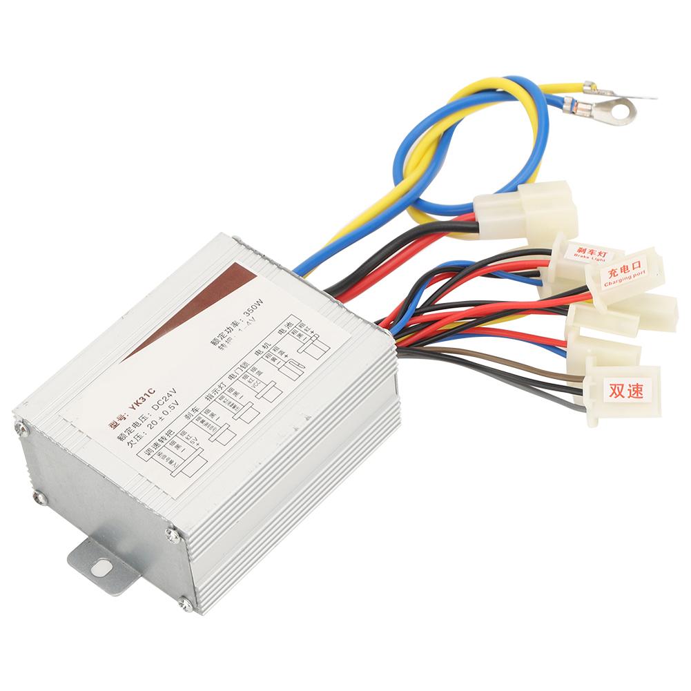 24V 350W Motor Brush Controller, Aluminum Alloy with Circuit and Heat Dissipation, for Electric and Scooter
