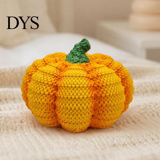 Праздничные предметы для украшения стола, Ручная работа, Фигурка тыквы из смолы, Декор на Хэллоуин, Имитация вязаной статуэтки для столешницы, Милые центральные композиции для стола, Мини-украшения для осенних праздников