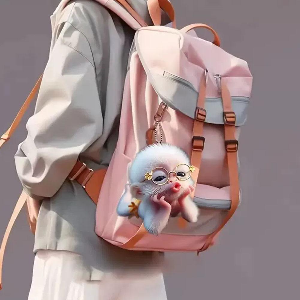 2D Подвеска для автомобиля в форме обезьяны, подвесное украшение с цепочкой, реалистичное животное, подвесной декор для зеркала заднего вида, аксессуары для интерьера автомобиля