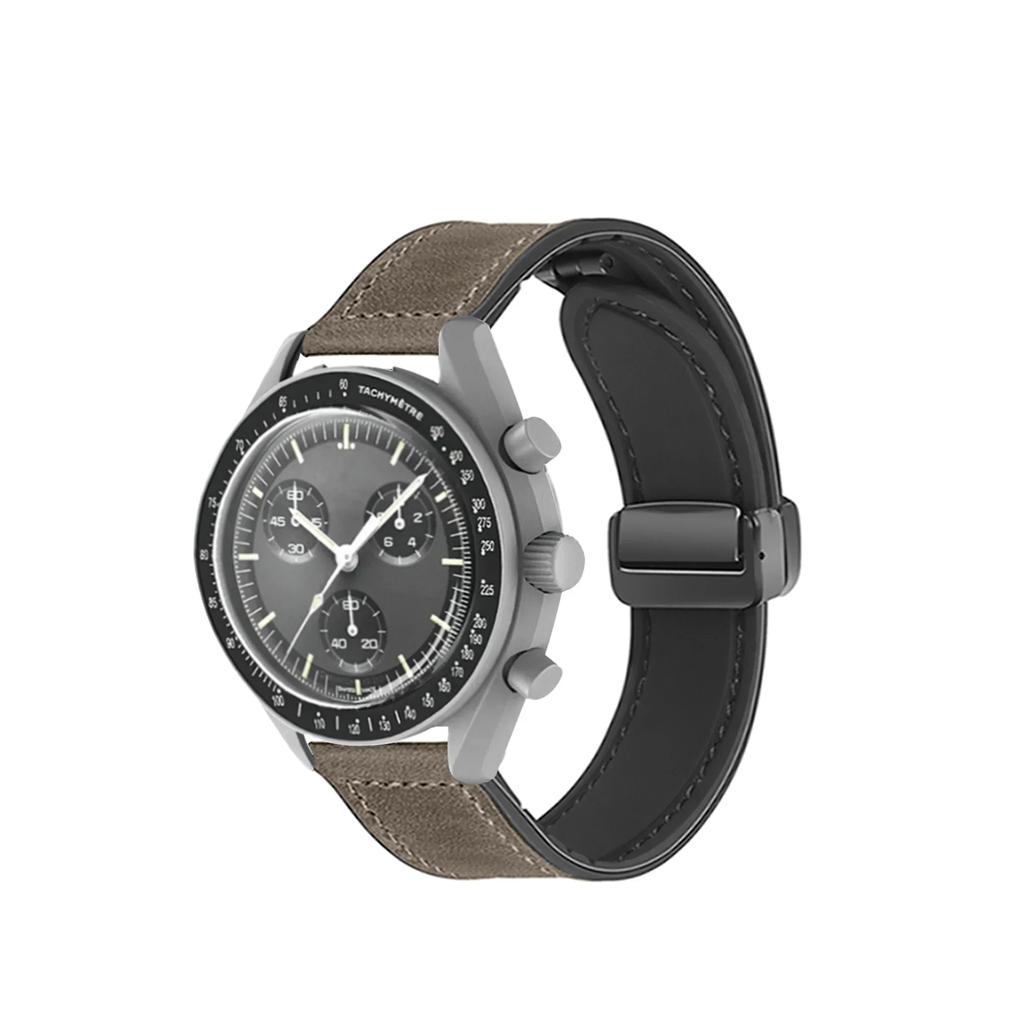 Classic 20mm Silicone Leather Watch Strap for Omega X Swatch Common MoonSwatch Saturn Moon Series Constellations Men Women Quick Release