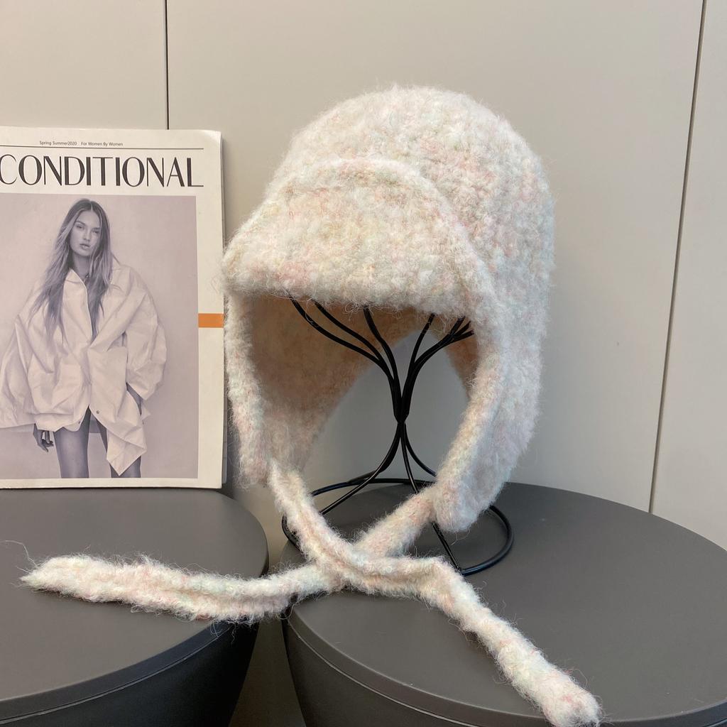 Winter Atmosphere Knitted Wool Hat Women Autumn and Winter Warm Cycling Ear Protection Flying Hat Skiing