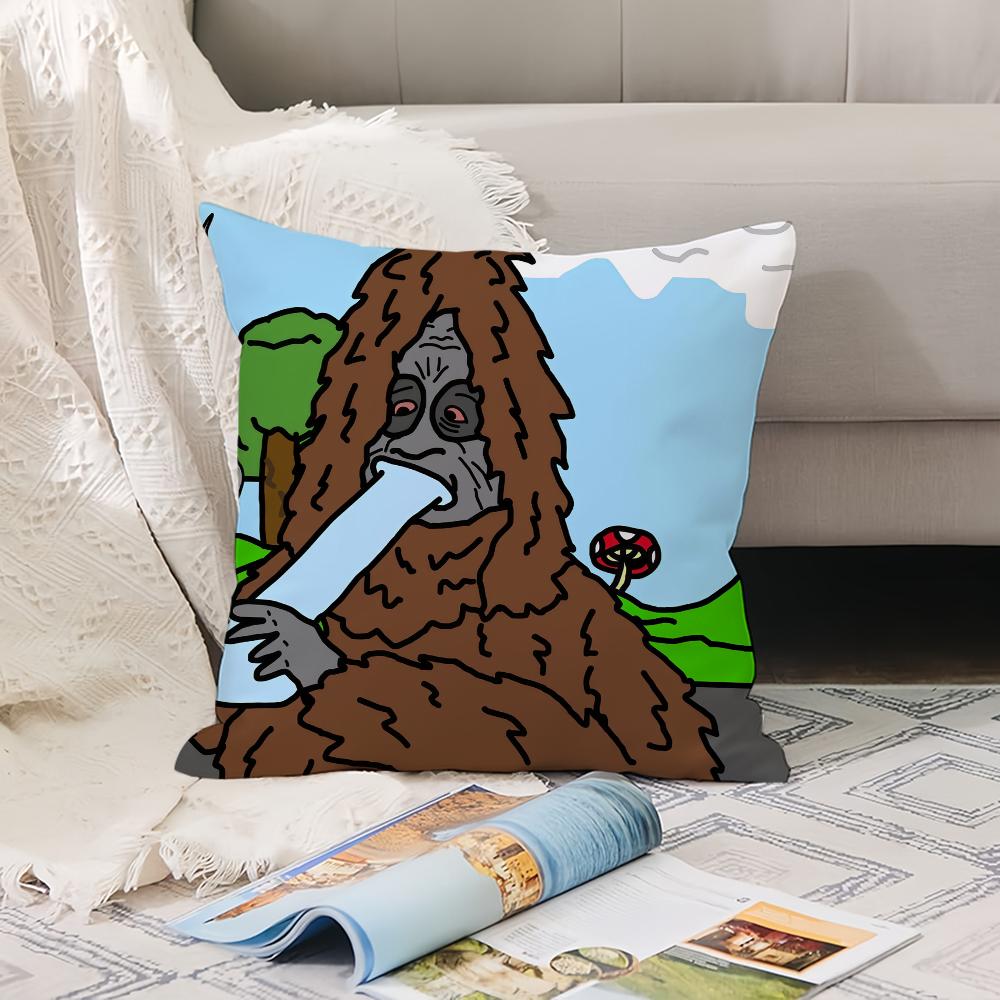 Funny Sassy the Sasquatch Pillow Case Office Cushions Suitable For Sofa Car Bedroom Decorative Cushion Cover